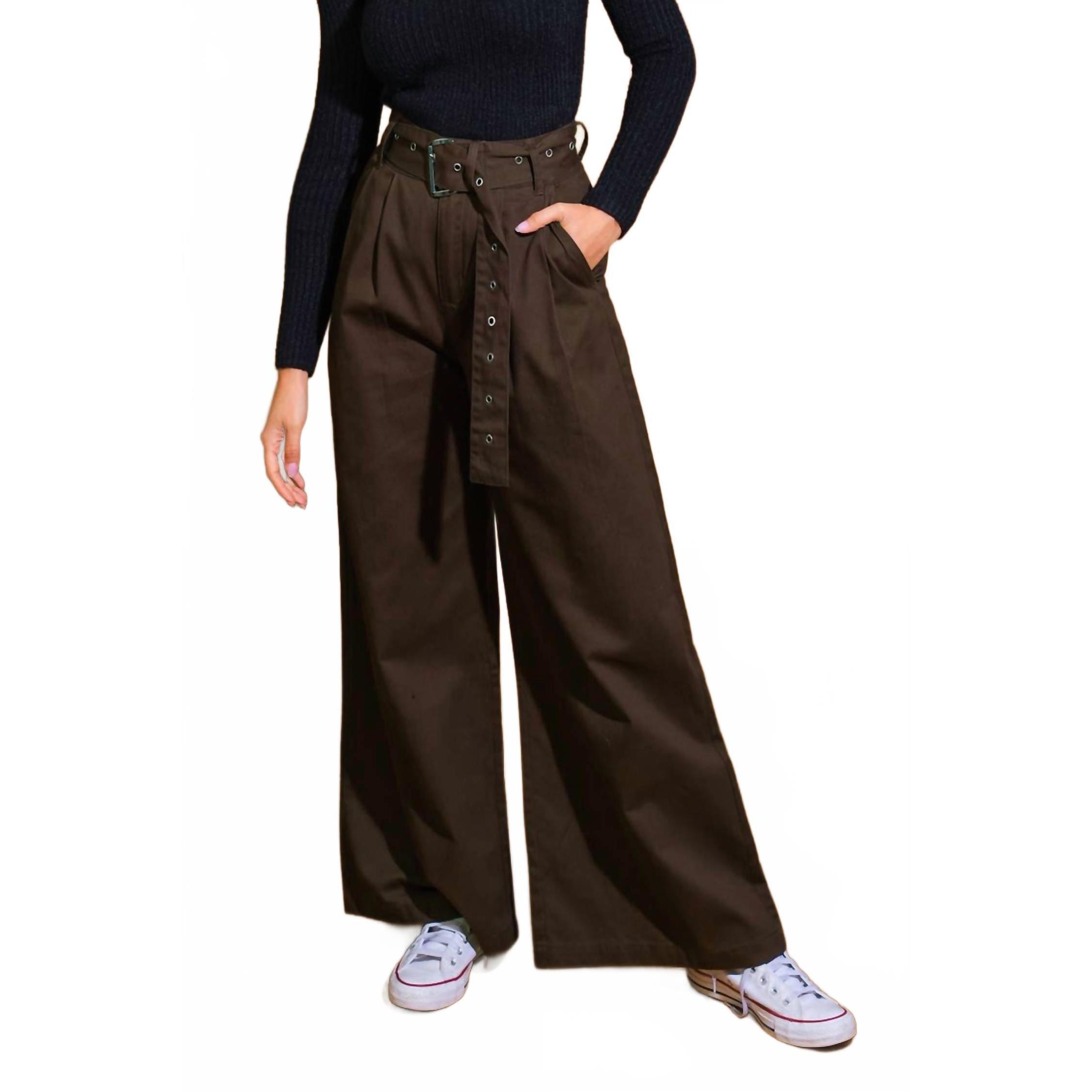 New Flying Tomato Pack Your Bags Pant In Dark Brown